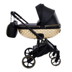 Trio Antes Baby Bubble Black/Gold Nav. Satin Telaio Black