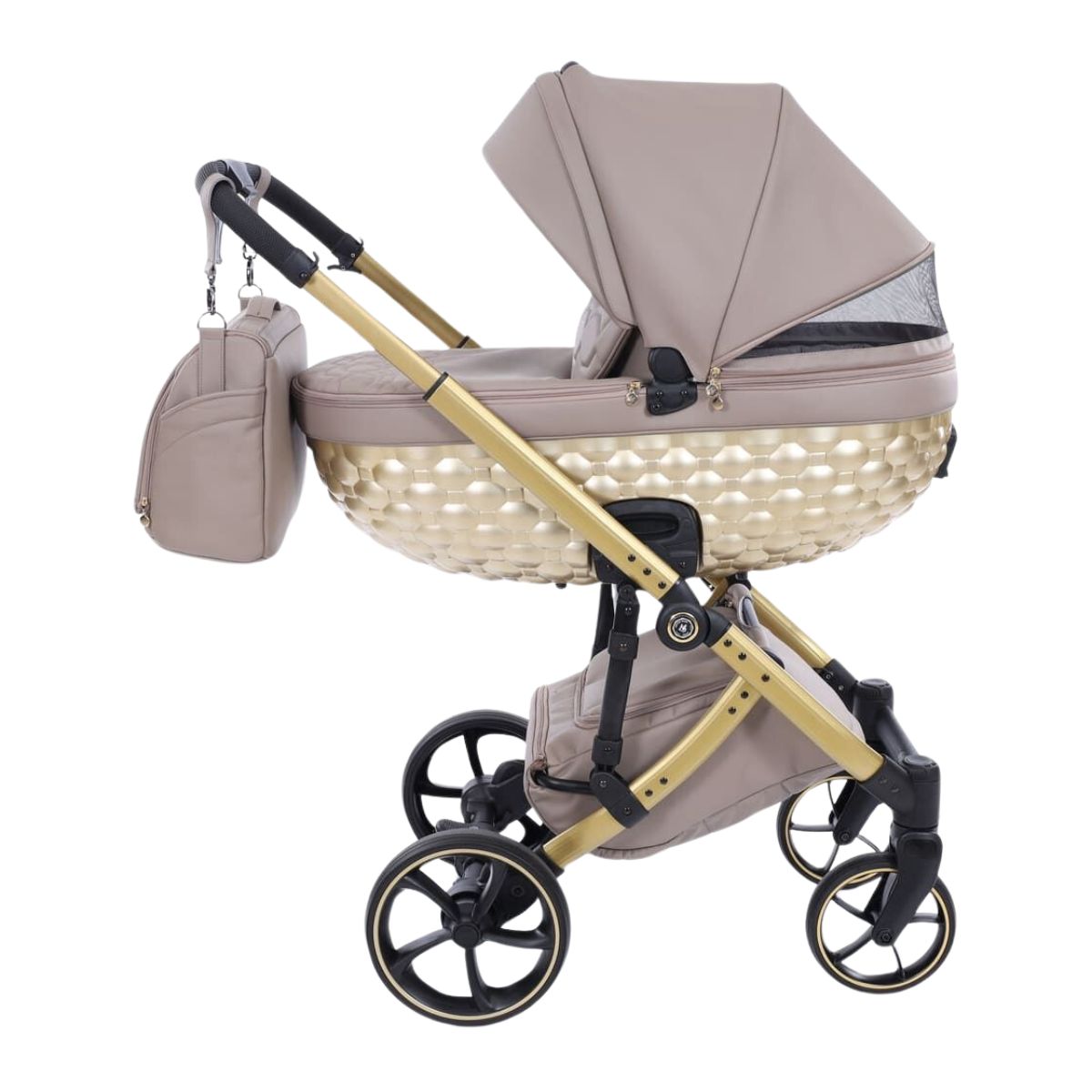 Antes Baby 2 in 1 Bubble Dark Beige/Gold Nav. Satin Telaio Gold