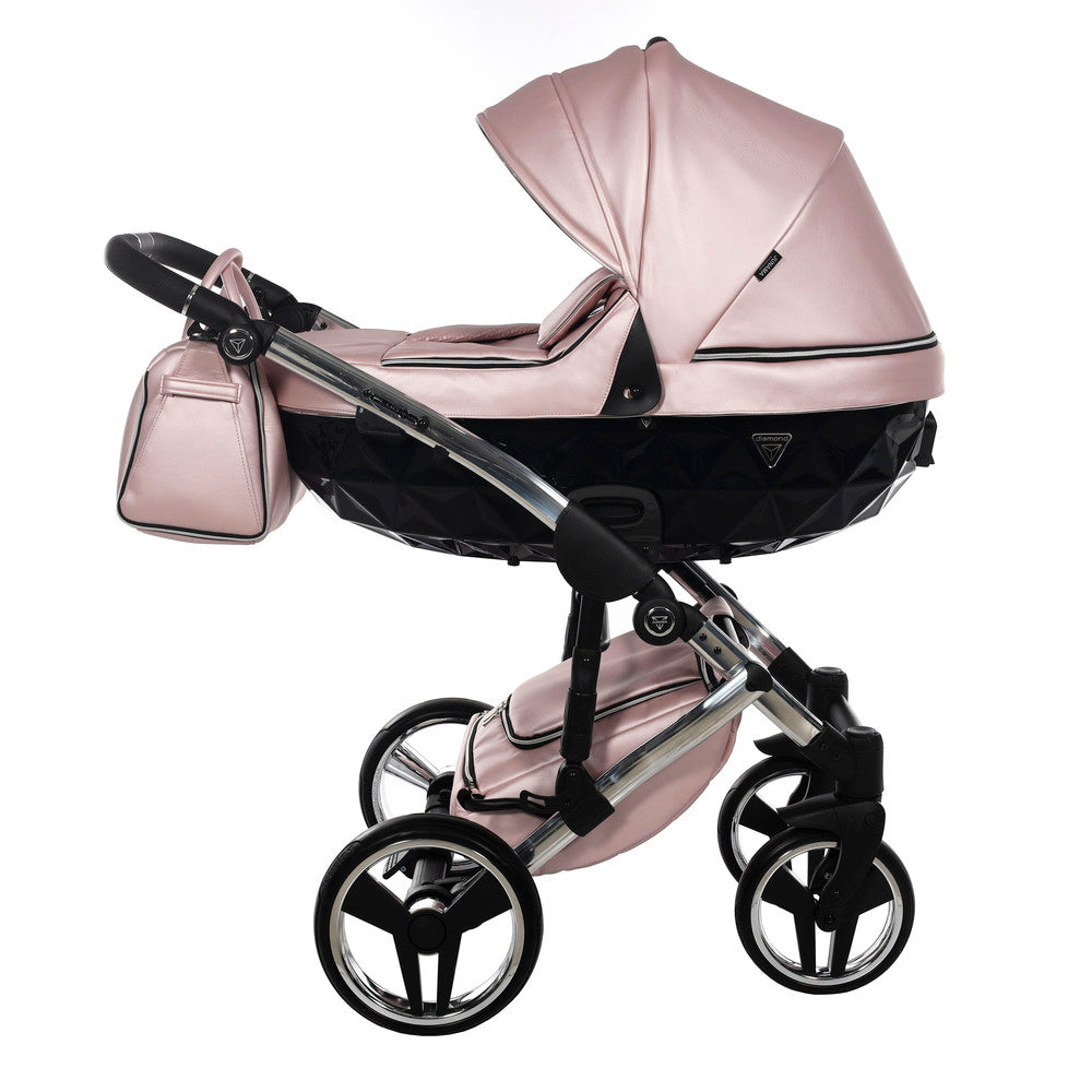 Diamond Fluo 3 in 1 Pelle Rosa Navicella Nera Telaio Cromato