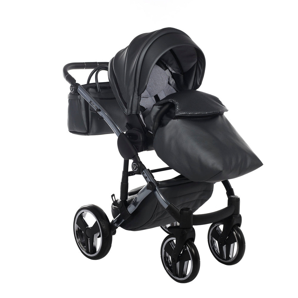 Diamond Fluo 3 in 1 Pelle Grigio Navicella Nera Telaio Titanio