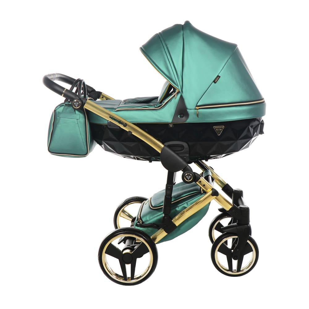 Diamond Fluo V3 2 in 1 Pelle Verde Navicella Nera Telaio Oro Giallo