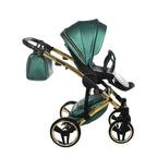 Diamond Fluo 3 in 1 Pelle Verde Navicella Nera Telaio Oro Giallo