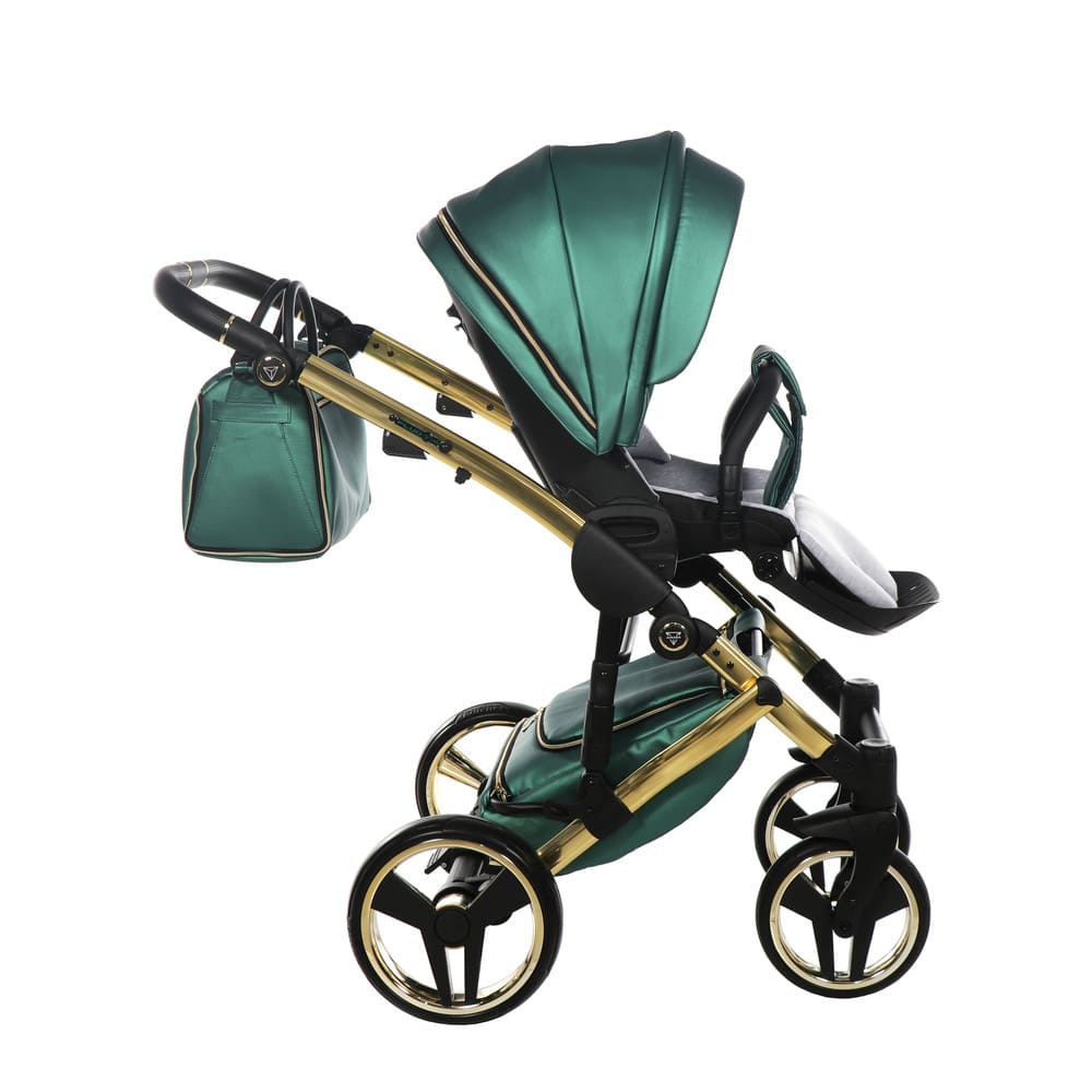Diamond Fluo 3 in 1 Pelle Verde Navicella Nera Telaio Oro Giallo