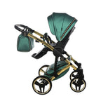 Diamond Fluo 3 in 1 Pelle Verde Navicella Nera Telaio Oro Giallo
