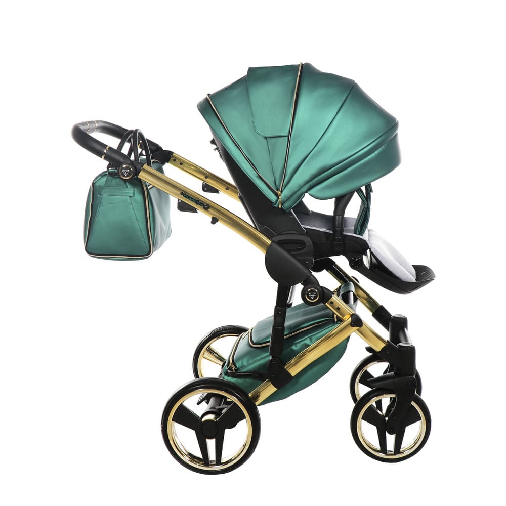 Diamond Fluo 3 in 1 Pelle Verde Navicella Nera Telaio Oro Giallo