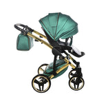 Diamond Fluo 3 in 1 Pelle Verde Navicella Nera Telaio Oro Giallo