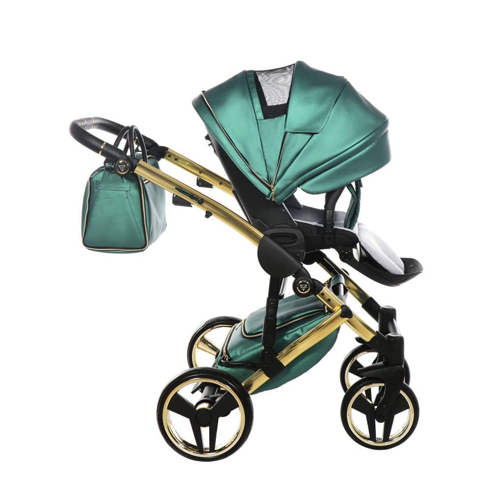 Diamond Fluo 3 in 1 Pelle Verde Navicella Nera Telaio Oro Giallo