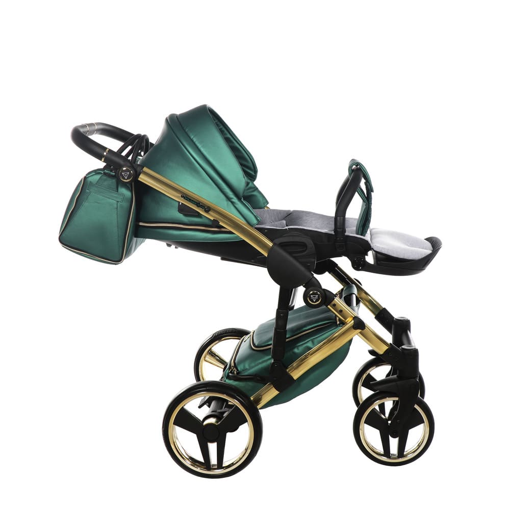 Diamond Fluo 3 in 1 Pelle Verde Navicella Nera Telaio Oro Giallo