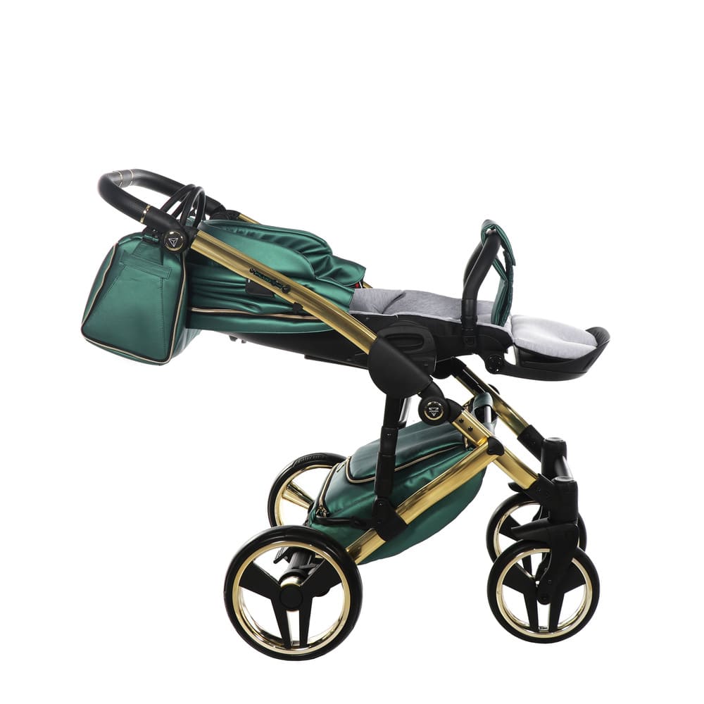 Diamond Fluo 3 in 1 Pelle Verde Navicella Nera Telaio Oro Giallo