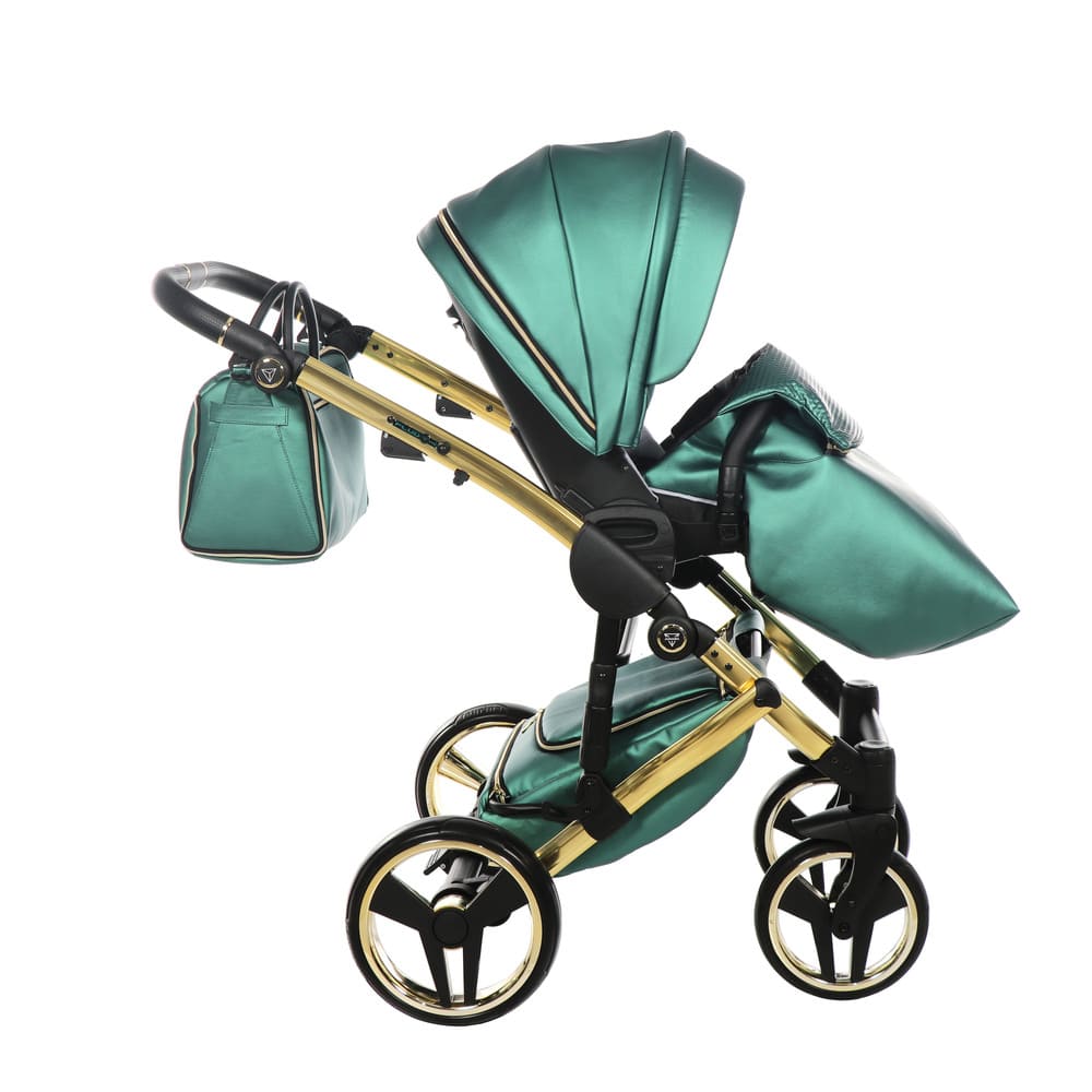 Diamond Fluo 3 in 1 Pelle Verde Navicella Nera Telaio Oro Giallo