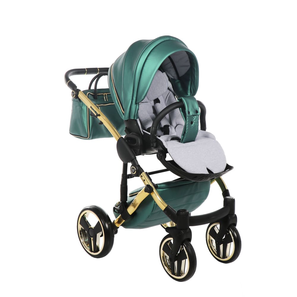 Diamond Fluo 3 in 1 Pelle Verde Navicella Nera Telaio Oro Giallo