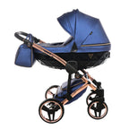Diamond Fluo V3 2 in 1 Pelle Blu Navicella Nera Telaio Oro Rosa