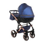 Diamond Fluo V3 2 in 1 Pelle Blu Navicella Nera Telaio Oro Rosa