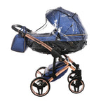 Diamond Fluo V3 2 in 1 Pelle Blu Navicella Nera Telaio Oro Rosa
