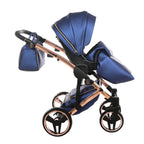 Diamond Fluo V3 2 in 1 Pelle Blu Navicella Nera Telaio Oro Rosa