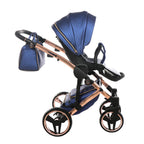 Diamond Fluo V3 2 in 1 Pelle Blu Navicella Nera Telaio Oro Rosa