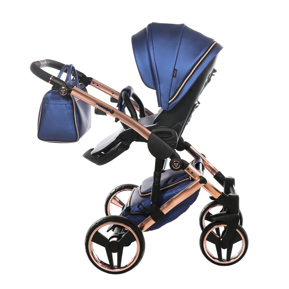 Diamond Fluo V3 2 in 1 Pelle Blu Navicella Nera Telaio Oro Rosa