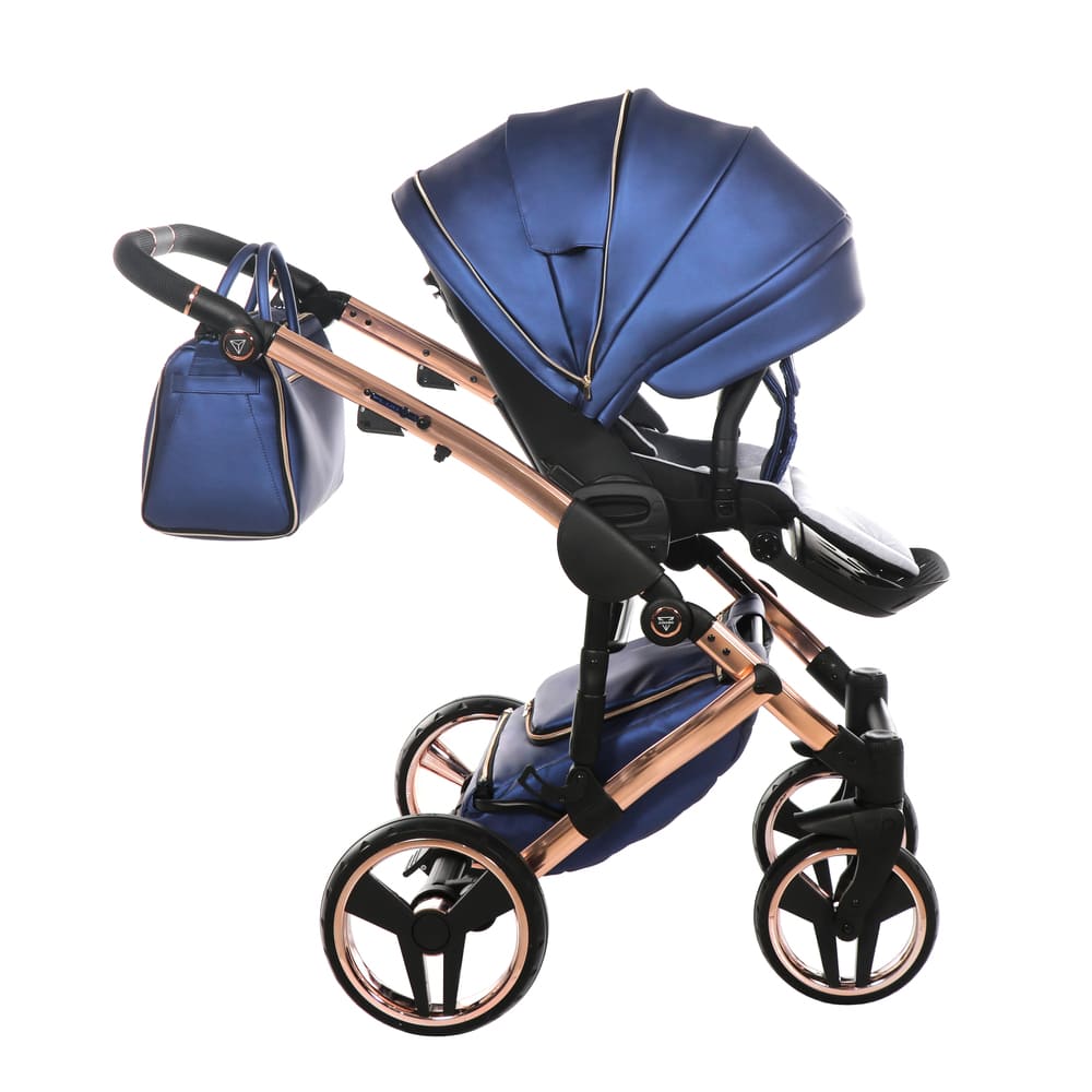 Diamond Fluo V3 2 in 1 Pelle Blu Navicella Nera Telaio Oro Rosa