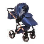 Diamond Fluo V3 2 in 1 Pelle Blu Navicella Nera Telaio Oro Rosa