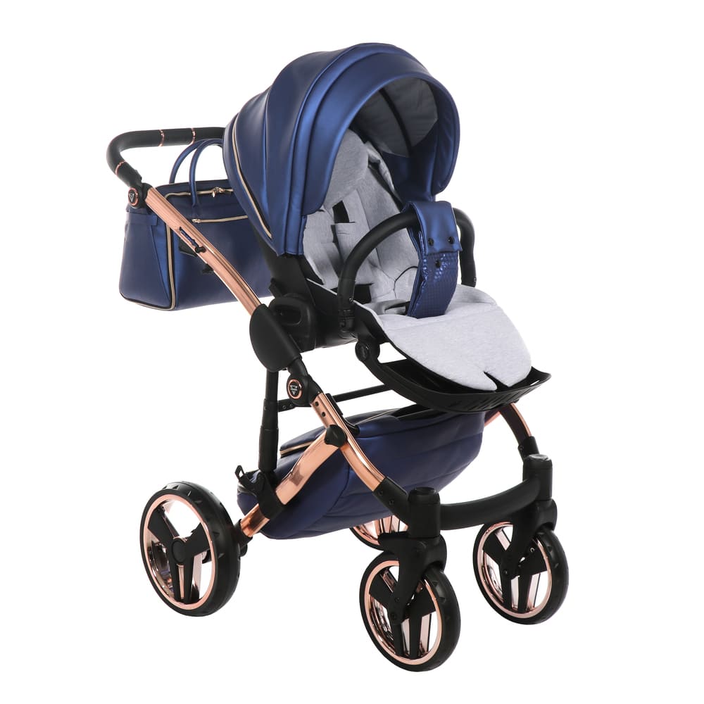Diamond Fluo V3 2 in 1 Pelle Blu Navicella Nera Telaio Oro Rosa