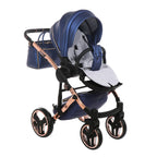 Diamond Fluo V3 2 in 1 Pelle Blu Navicella Nera Telaio Oro Rosa