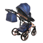 Diamond Fluo V3 2 in 1 Pelle Blu Navicella Nera Telaio Oro Rosa