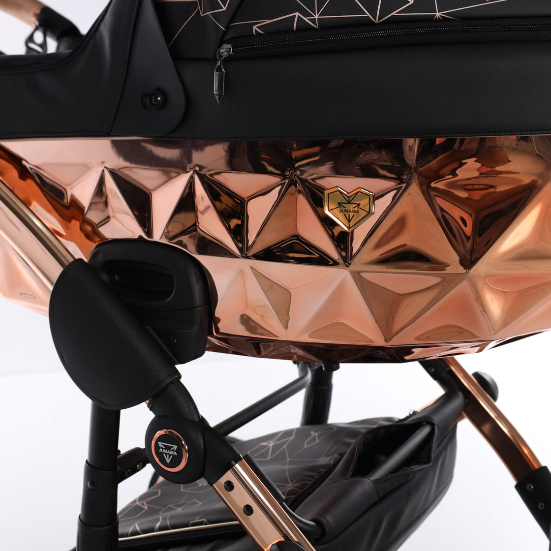 Junama Diamond Heart Collection V3 2 in 1 Ecopelle Black/Rosegold Telaio Rosegold