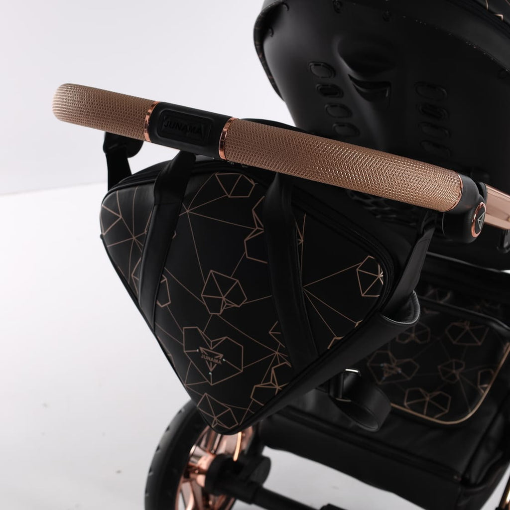 Junama Diamond Heart Collection V3 2 in 1 Ecopelle Black/Rosegold Telaio Rosegold