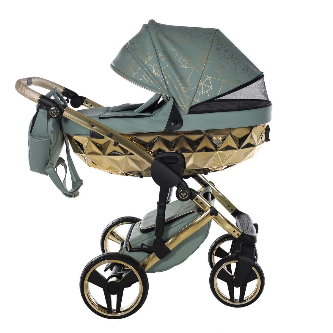 Trio Diamond Heart Collection V3 3 in 1 Ecopelle Khaki/Gold Telaio Oro Giallo