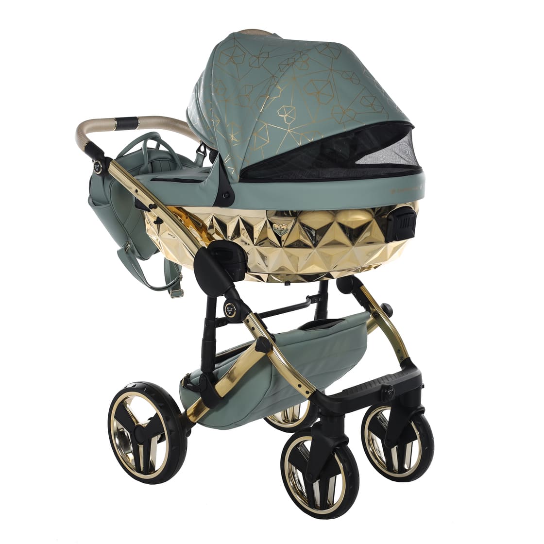 Trio Diamond Heart Collection V3 3 in 1 Ecopelle Khaki/Gold Telaio Oro Giallo