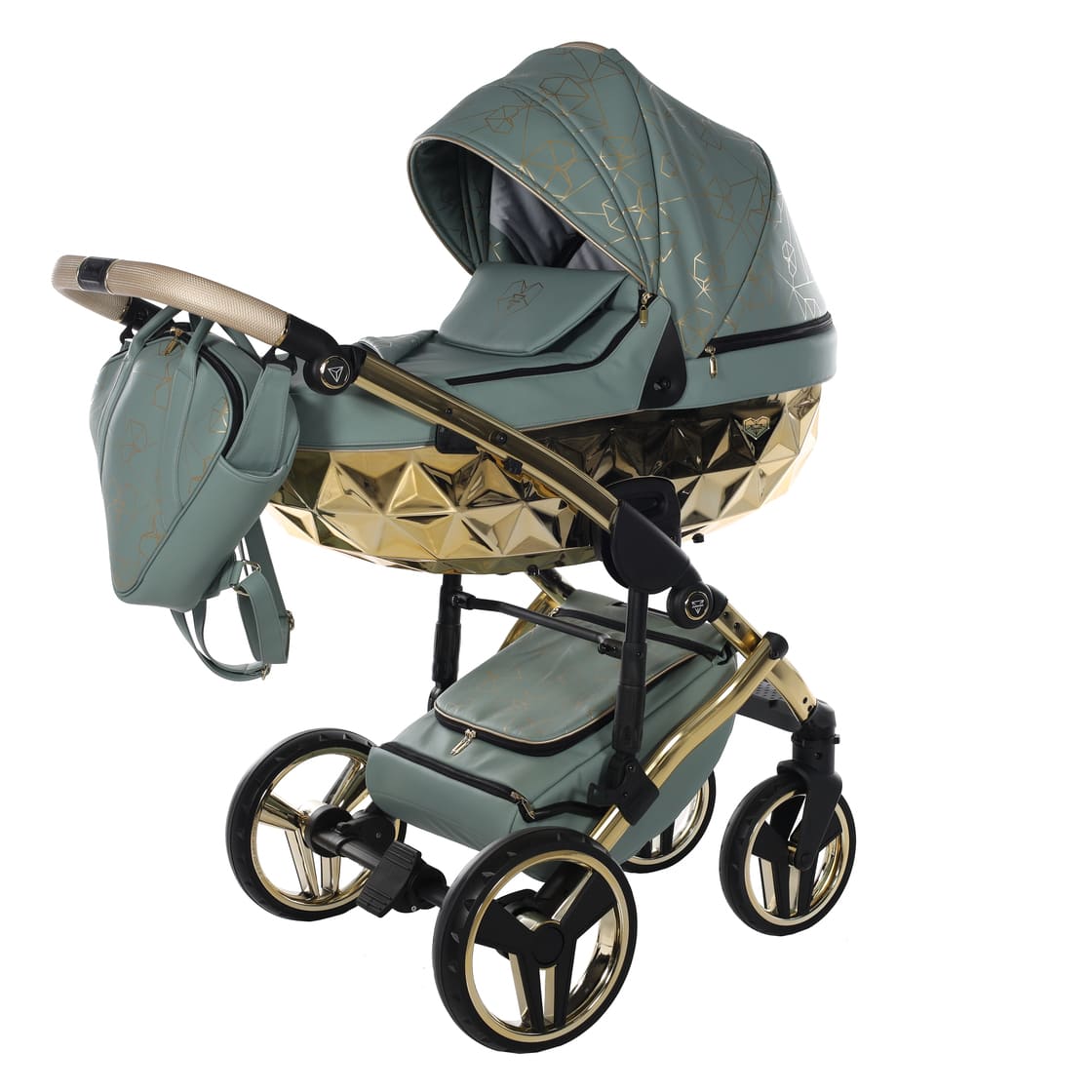 Trio Diamond Heart Collection V3 3 in 1 Ecopelle Khaki/Gold Telaio Oro Giallo