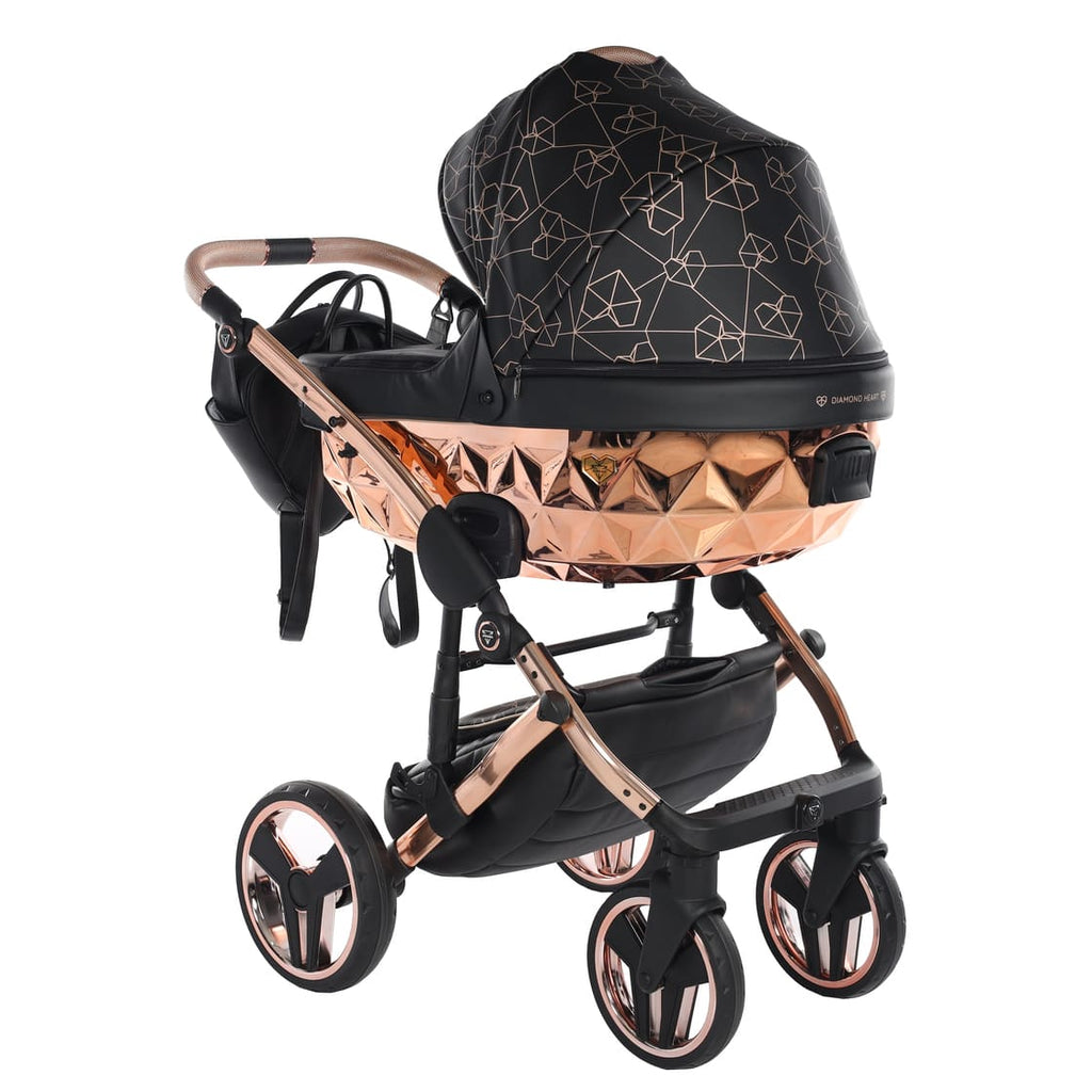 Junama Diamond Heart Collection V3 2 in 1 Ecopelle Black/Rosegold Telaio Rosegold
