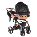 Junama Diamond Heart Collection V3 2 in 1 Ecopelle Black/Rosegold Telaio Rosegold