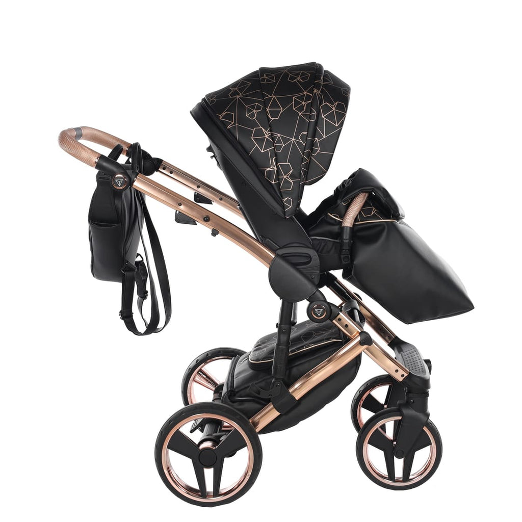 Junama Diamond Heart Collection V3 2 in 1 Ecopelle Black/Rosegold Telaio Rosegold