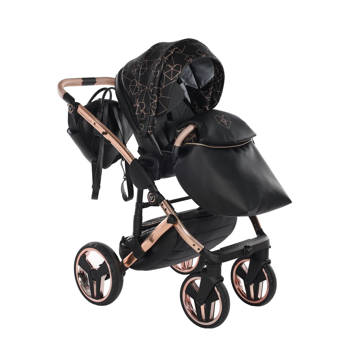 Trio Diamond Heart Collection V3 3 in 1 Ecopelle Black/Rosegold Telaio Rosegold