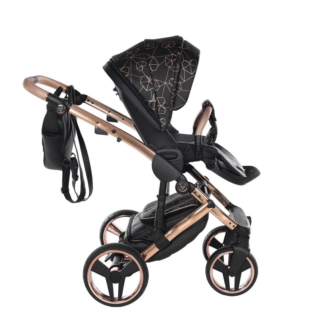 Junama Diamond Heart Collection V3 2 in 1 Ecopelle Black/Rosegold Telaio Rosegold