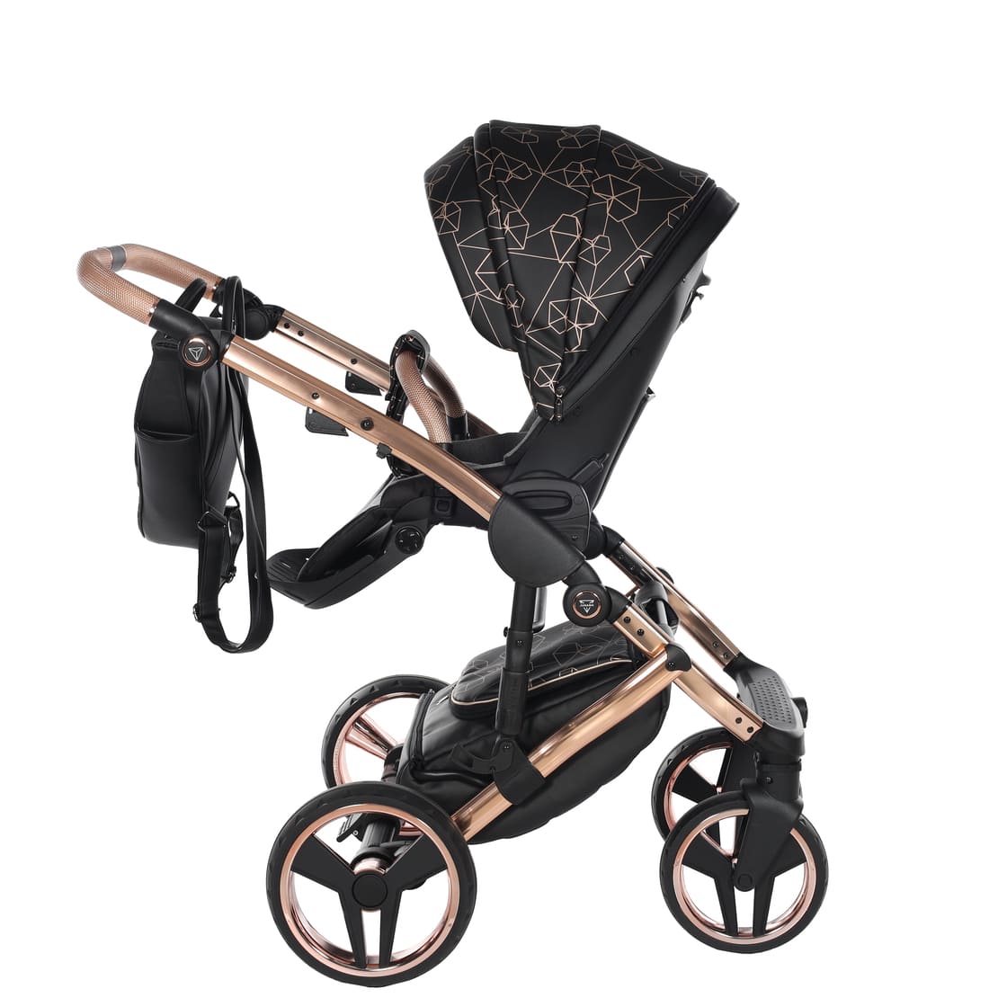 Junama Diamond Heart Collection V3 2 in 1 Ecopelle Black/Rosegold Telaio Rosegold
