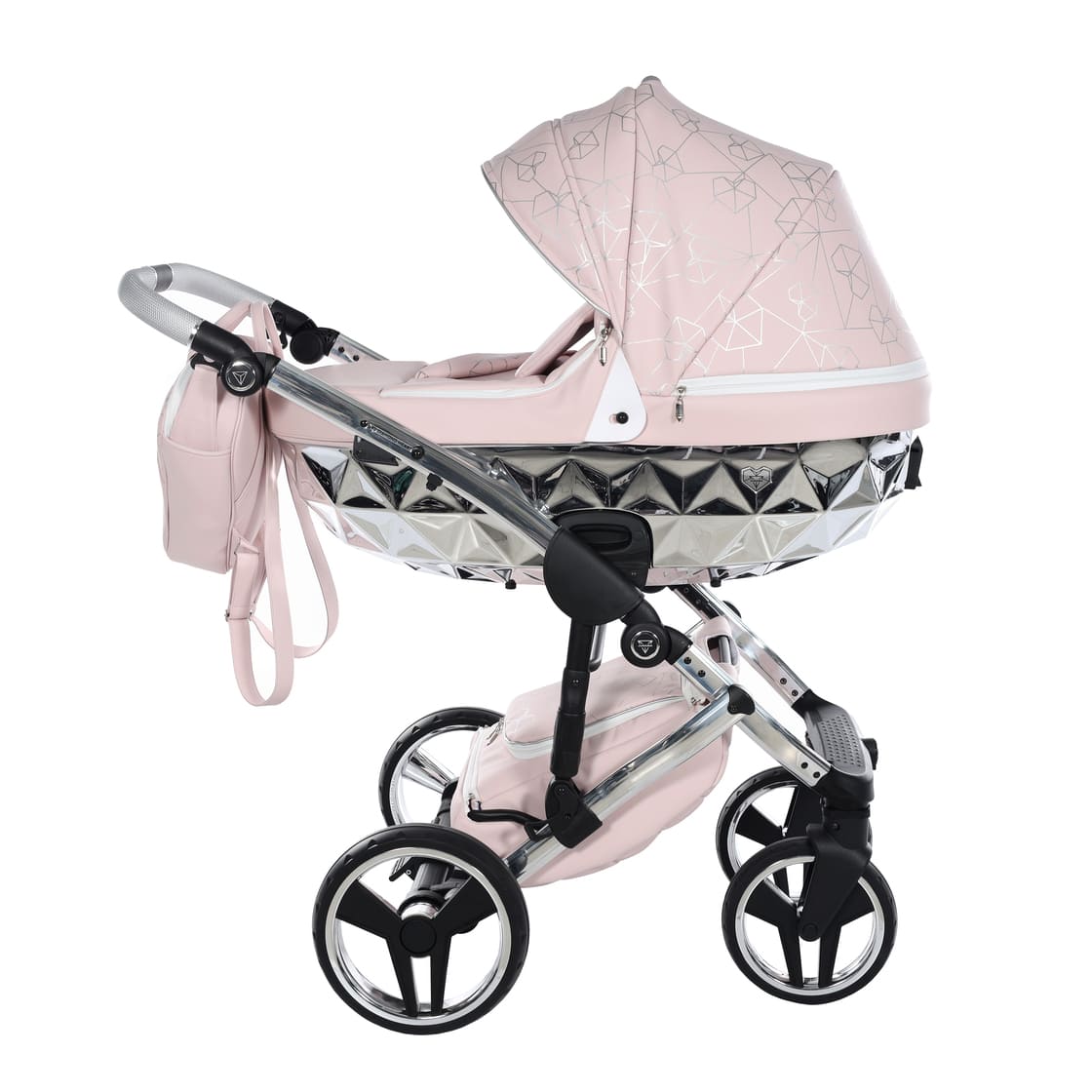 Junama Diamond Heart Collection V3 2 in 1 Ecopelle Rosa/Silver Telaio Silver