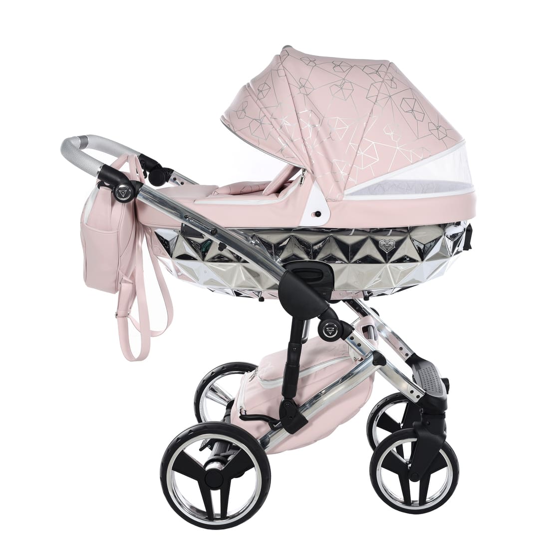 Trio Diamond Heart Collection V3 3 in 1 Ecopelle Rosa/Silver Telaio Silver