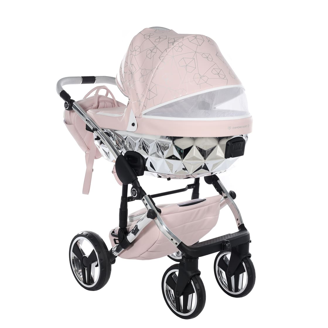 Trio Diamond Heart Collection V3 3 in 1 Ecopelle Rosa/Silver Telaio Silver