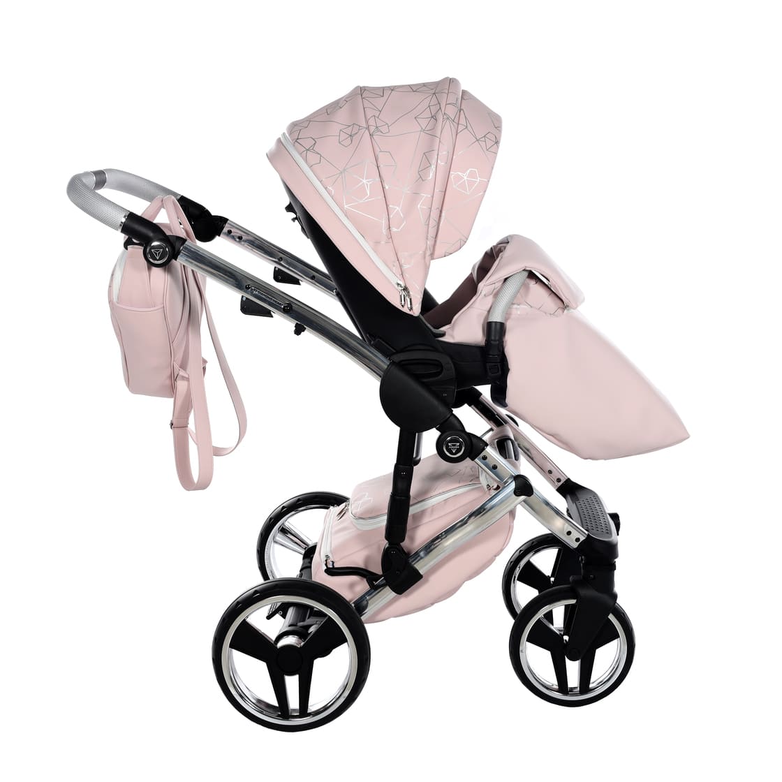 Junama Diamond Heart Collection V3 2 in 1 Ecopelle Rosa/Silver Telaio Silver