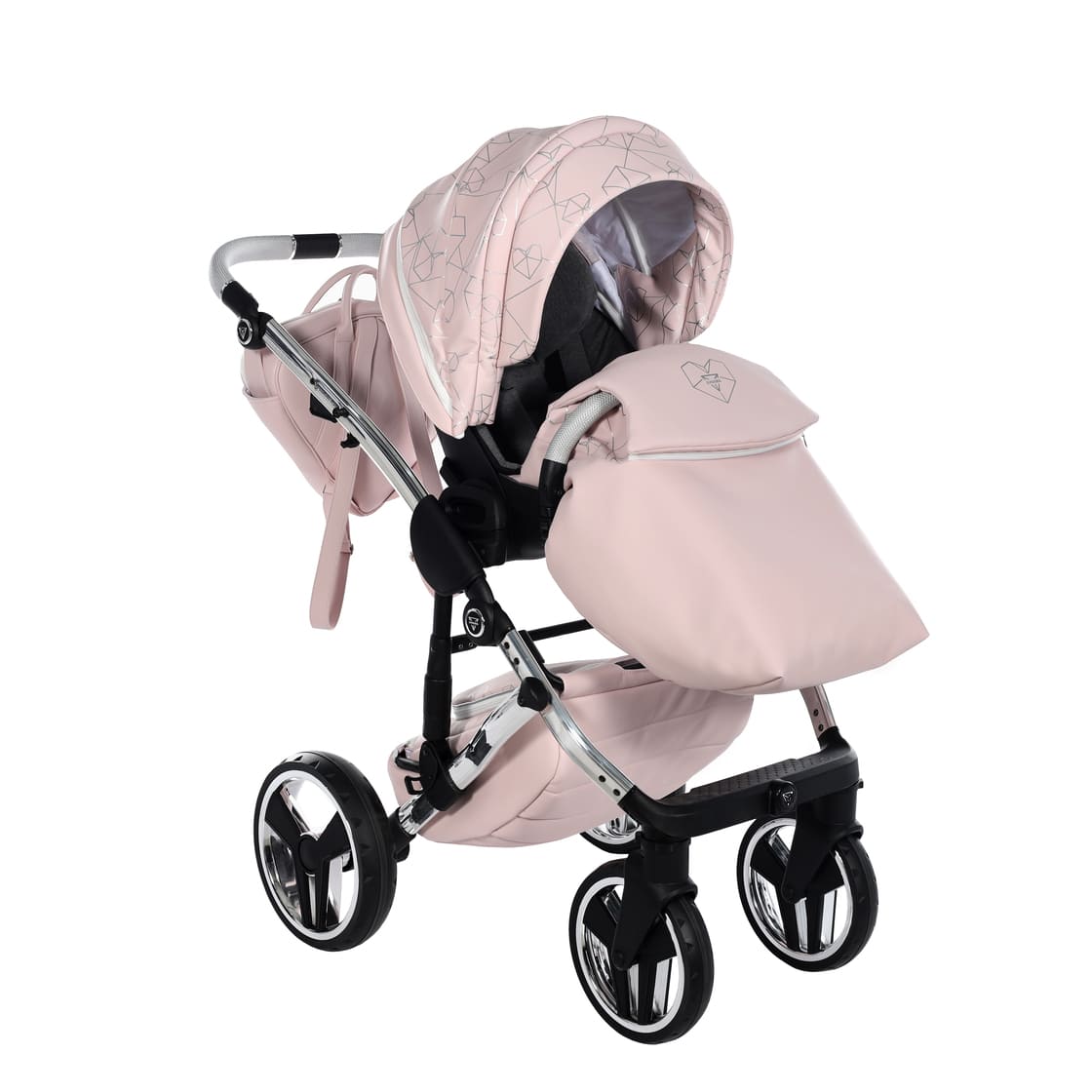 Junama Diamond Heart Collection V3 2 in 1 Ecopelle Rosa/Silver Telaio Silver