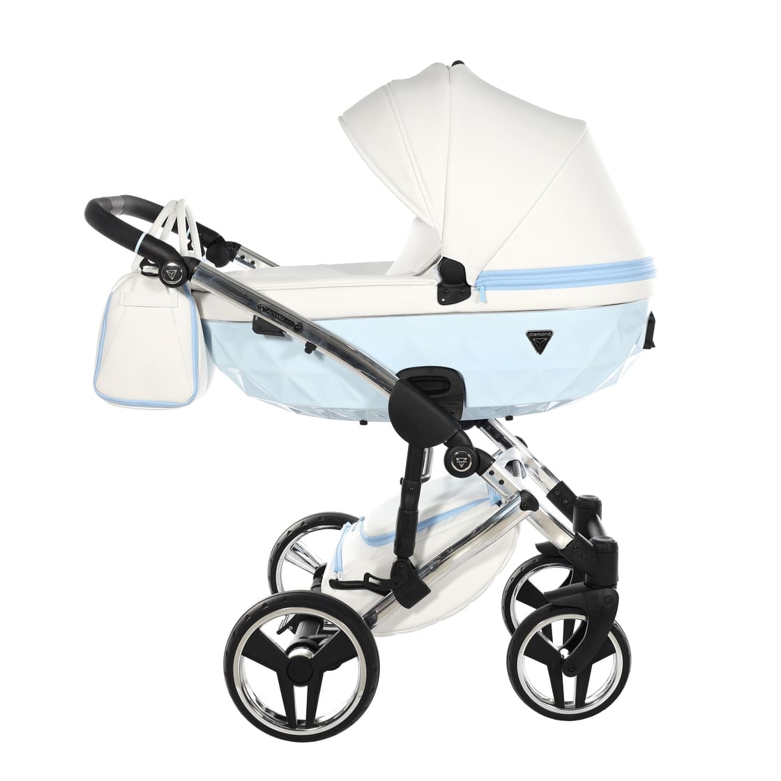 Diamond Candy V3 2 in 1 Pelle Bianco Navicella Azzurro Telaio Cromato