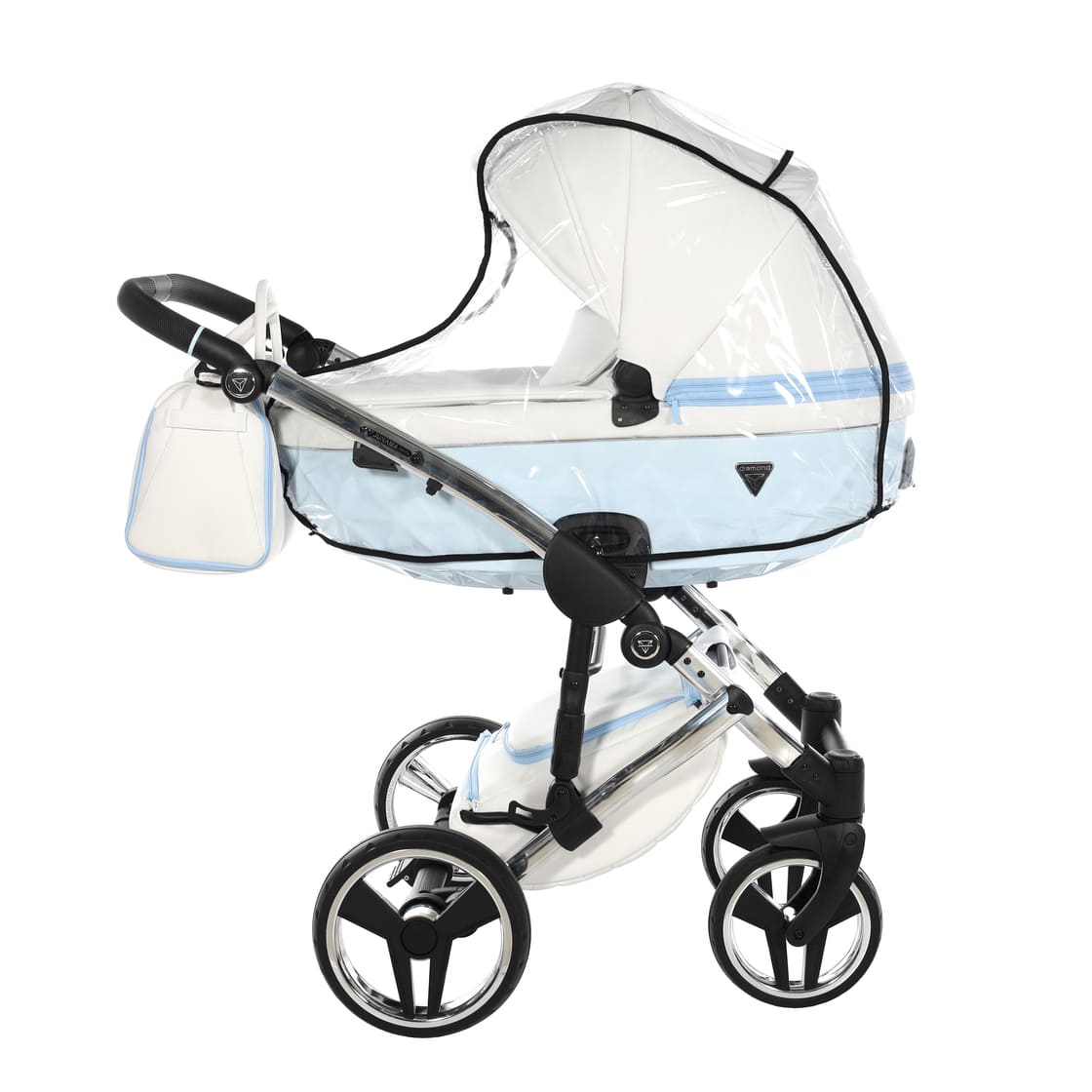 Diamond Candy V3 3 in 1 Pelle Bianco Navicella Azzurro Telaio Cromato