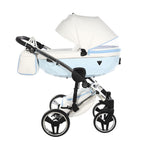 Diamond Candy V3 2 in 1 Pelle Bianco Navicella Azzurro Telaio Cromato