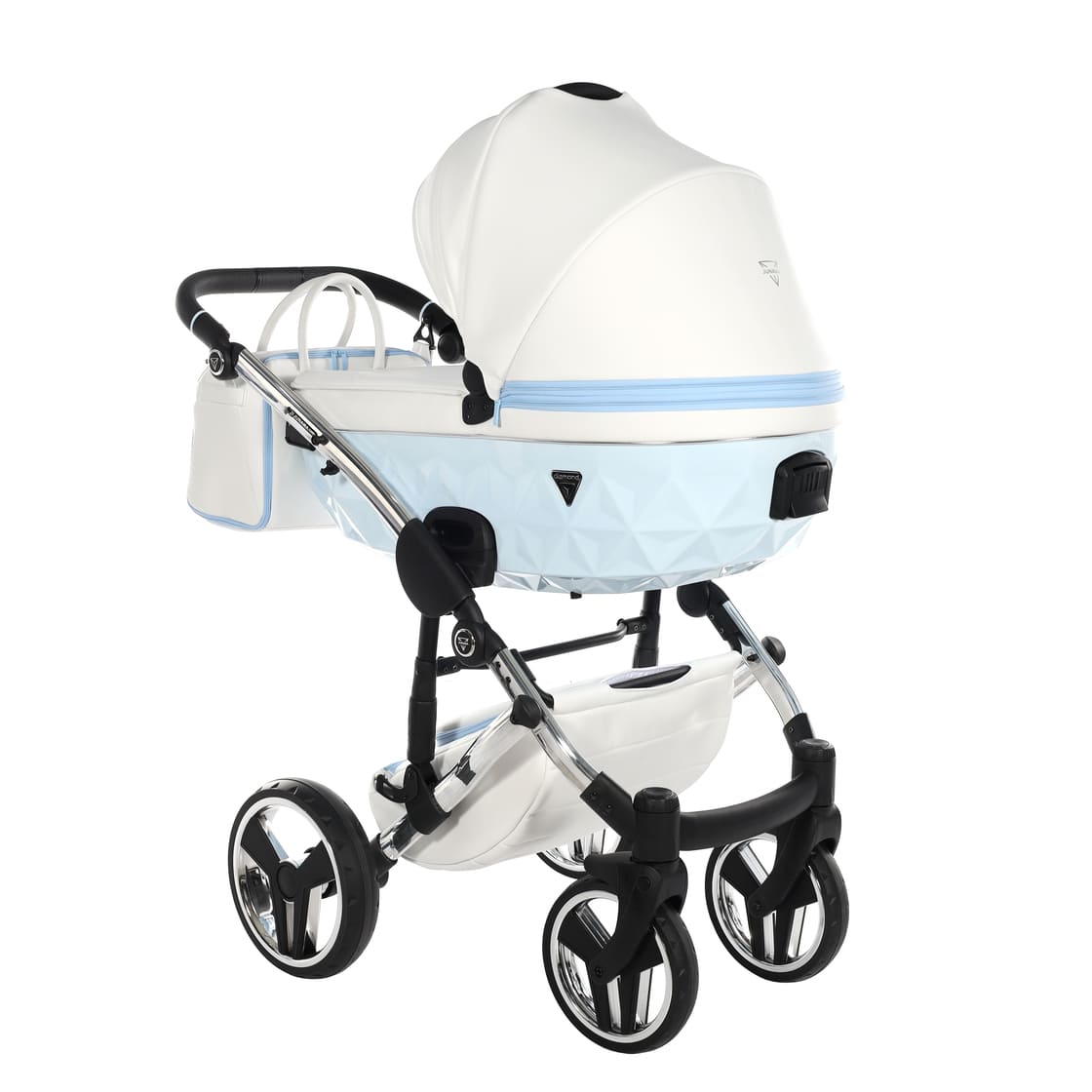 Diamond Candy V3 2 in 1 Pelle Bianco Navicella Azzurro Telaio Cromato