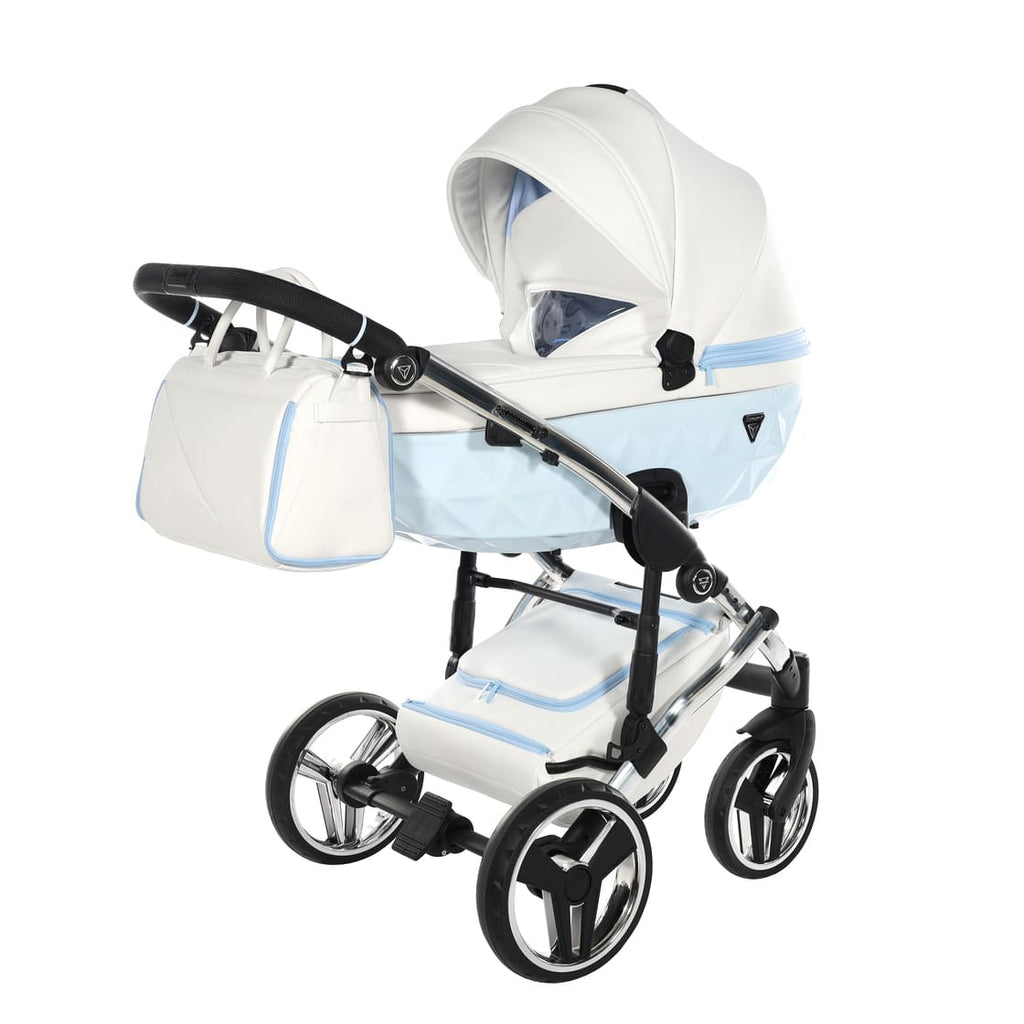 Diamond Candy V3 2 in 1 Pelle Bianco Navicella Azzurro Telaio Cromato