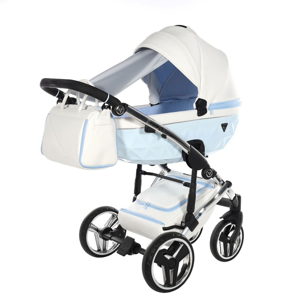 Diamond Candy V3 2 in 1 Pelle Bianco Navicella Azzurro Telaio Cromato