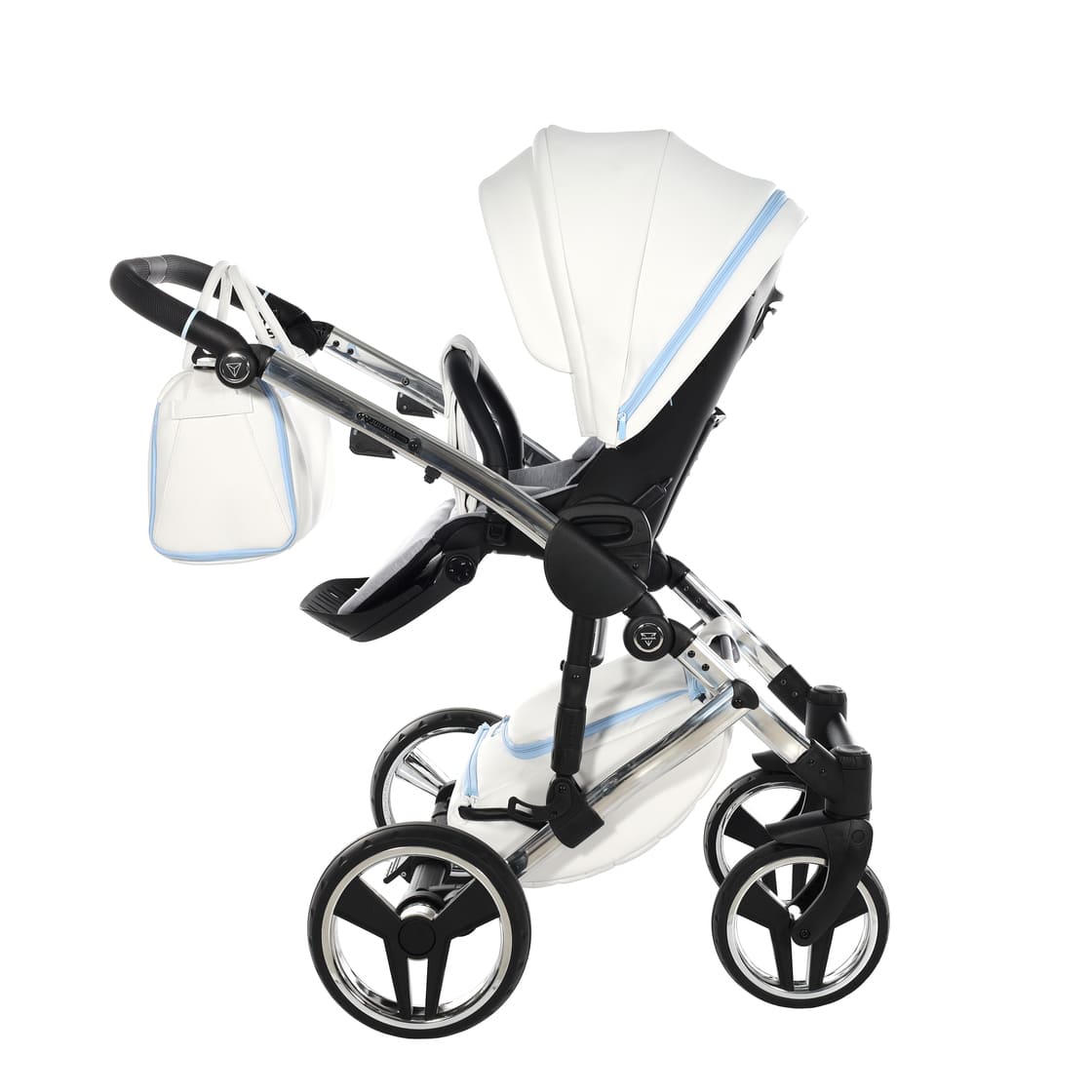 Diamond Candy V3 2 in 1 Pelle Bianco Navicella Azzurro Telaio Cromato