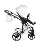 Diamond Candy V3 2 in 1 Pelle Bianco Navicella Azzurro Telaio Cromato